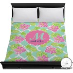 Preppy Hibiscus Duvet Cover - Full / Queen (Personalized)