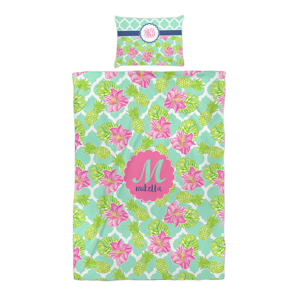 Preppy Hibiscus Duvet Cover Set - Twin XL - Alt Approval