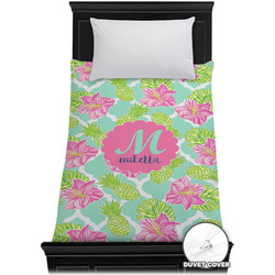 Preppy Hibiscus Duvet Cover - Twin XL (Personalized)
