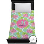 Preppy Hibiscus Duvet Cover - Twin (Personalized)