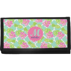 Preppy Hibiscus Canvas Checkbook Cover (Personalized)