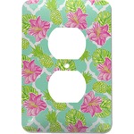 Preppy Hibiscus Electric Outlet Plate