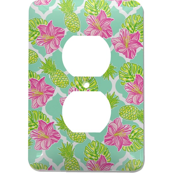 Custom Preppy Hibiscus Electric Outlet Plate