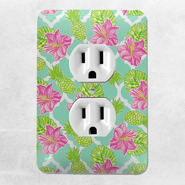 Preppy Hibiscus Electric Outlet Plate - LIFESTYLE