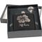 Preppy Hibiscus Engraved Black Flask Gift Set