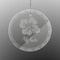Preppy Hibiscus Engraved Glass Ornament - Round (Front)