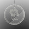 Preppy Hibiscus Engraved Glass Ornament - Round (Personalized)