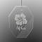 Preppy Hibiscus Engraved Glass Ornament - Octagon (Personalized)