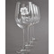 Preppy Hibiscus Engraved Wine Glasses Set of 4 - Front View