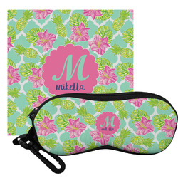 Preppy Hibiscus Eyeglass Case & Cloth (Personalized)