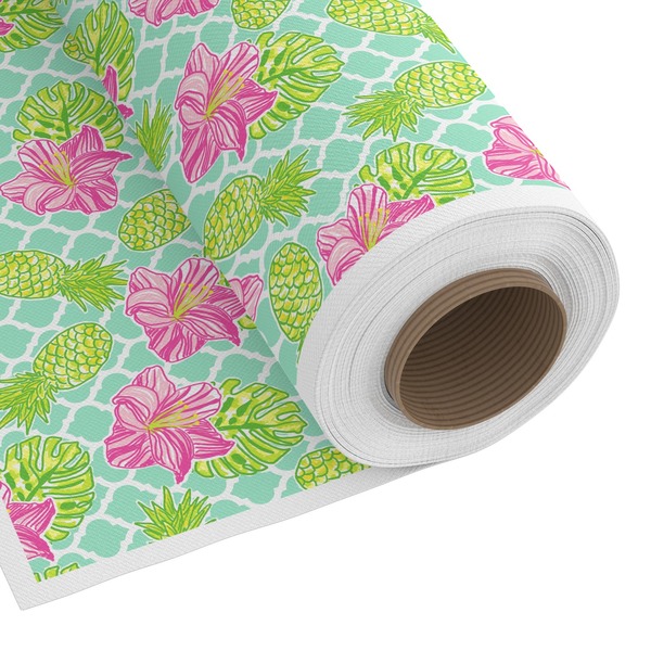 Custom Preppy Hibiscus Fabric by the Yard - Copeland Faux Linen
