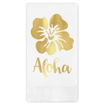 Preppy Hibiscus Guest Napkins - Foil Stamped (Personalized)