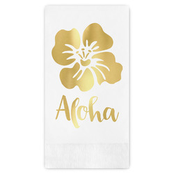 Preppy Hibiscus Guest Napkins - Foil Stamped (Personalized)