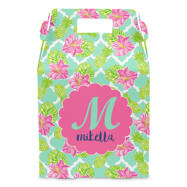 Preppy Hibiscus Gable Favor Box - Front