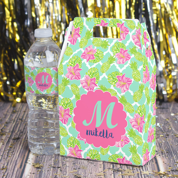 Preppy Hibiscus Gable Favor Box - In Context