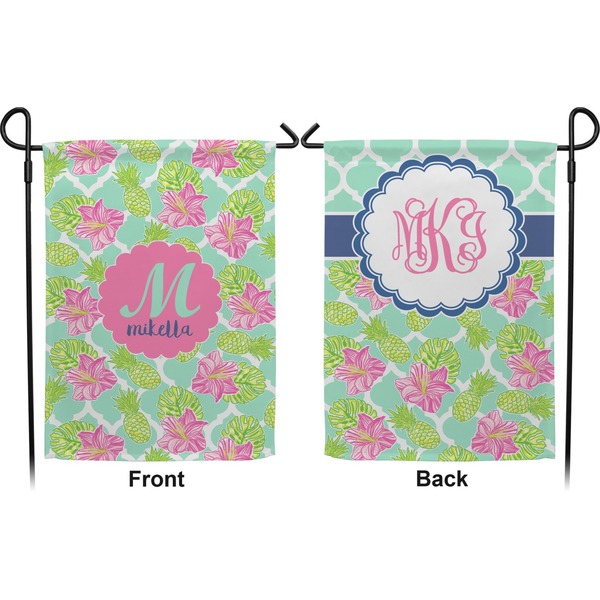Preppy Hibiscus Garden Flag - Double Sided Front and Back