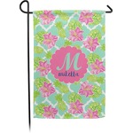 Preppy Hibiscus Small Garden Flag - Double Sided w/ Name and Initial