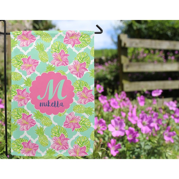 Preppy Hibiscus Garden Flag - Outside In Flowers