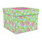 Preppy Hibiscus Gift Boxes with Lid - Canvas Wrapped - Large - Front/Main