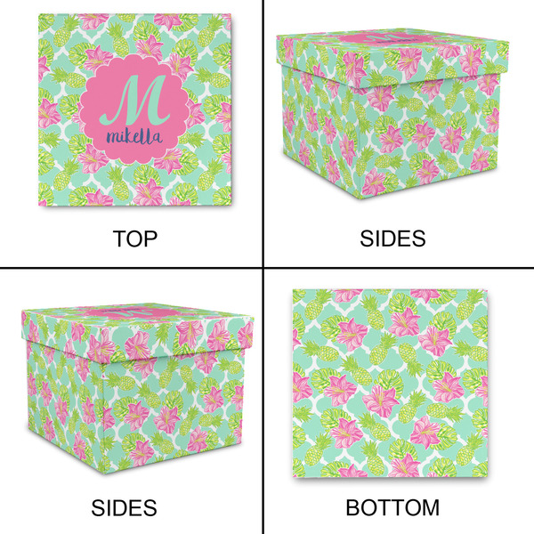 Preppy Hibiscus Gift Boxes with Lid - Canvas Wrapped - X-Large - Approval