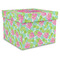Preppy Hibiscus Gift Box with Lid - Canvas Wrapped - X-Large (Personalized)