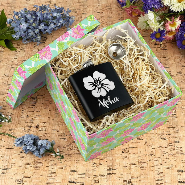 Preppy Hibiscus Gift Boxes with Lid - Canvas Wrapped - X-Large - In Context