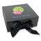 Preppy Hibiscus Gift Boxes with Magnetic Lid - Black - Front (angle)