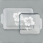 Preppy Hibiscus Set of Glass Baking & Cake Dish - 13in x 9in & 8in x 8in (Personalized)