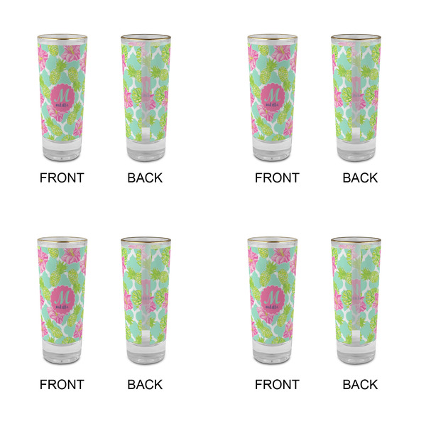 Preppy Hibiscus Glass Shot Glass - 2 oz - Set of 4 - APPROVAL