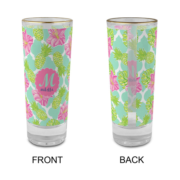 Preppy Hibiscus Glass Shot Glass - 2 oz - Single - APPROVAL
