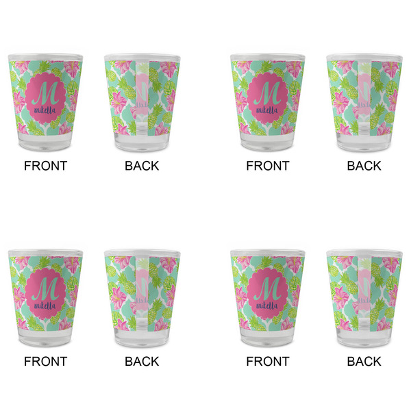Preppy Hibiscus Glass Shot Glass - Standard - Set of 4 - APPROVAL