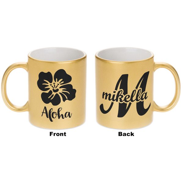 Preppy Hibiscus Gold Mug - Apvl