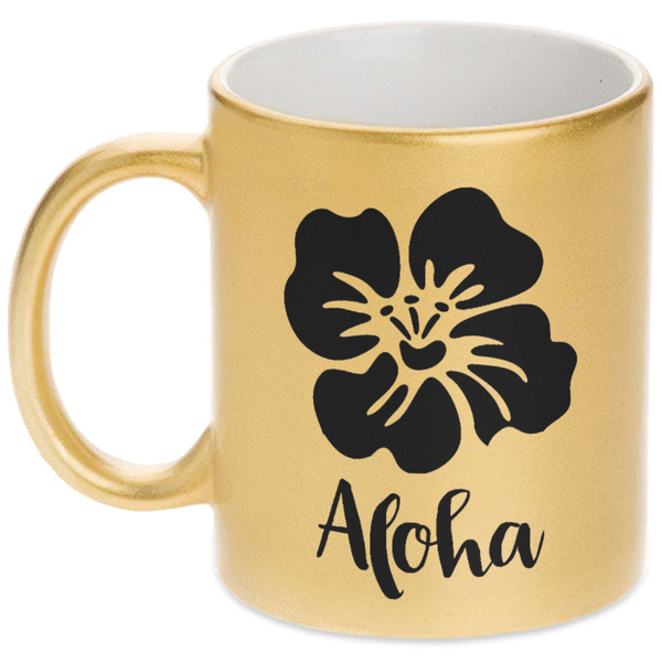 Custom Preppy Hibiscus Metallic Mug (Personalized)