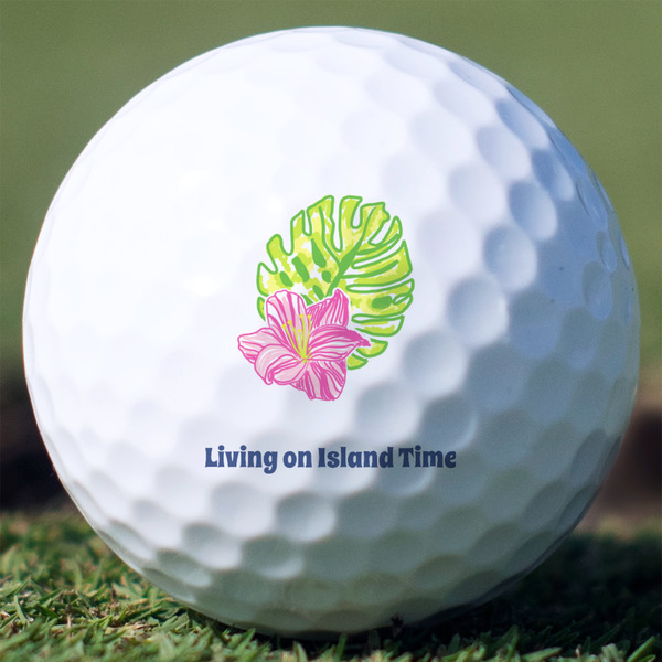 Custom Preppy Hibiscus Golf Balls (Personalized)