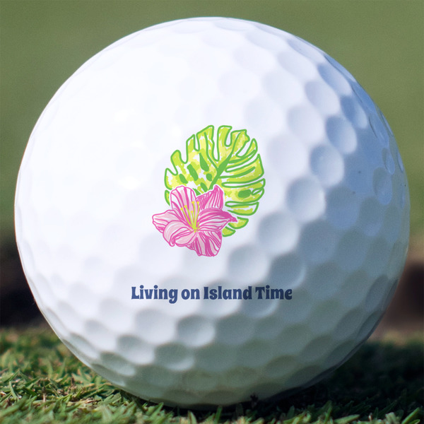 Custom Preppy Hibiscus Golf Balls - Titleist Pro V1 - Set of 3 (Personalized)