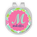 Preppy Hibiscus Golf Ball Marker - Hat Clip - Silver