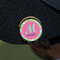 Preppy Hibiscus Golf Ball Marker Hat Clip - Gold - On Hat