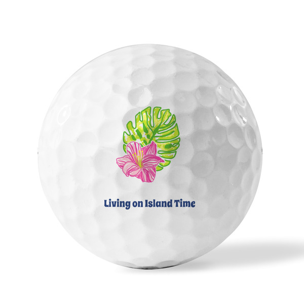 Preppy Hibiscus Golf Balls - Generic - Set of 12 - FRONT