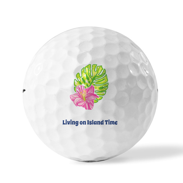 Preppy Hibiscus Golf Balls - Titleist - Set of 12 - FRONT