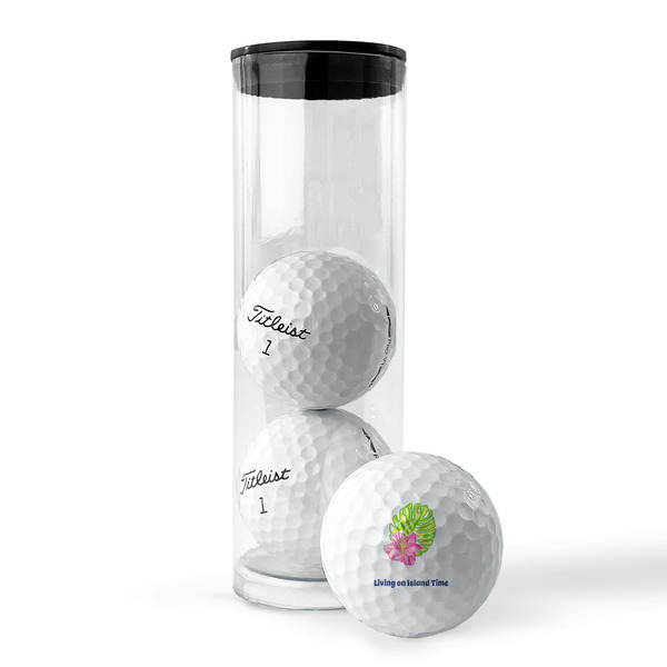 Preppy Hibiscus Golf Balls - Titleist - Set of 3 - PACKAGING
