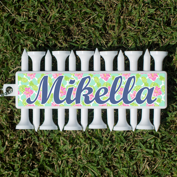 Custom Preppy Hibiscus Golf Tees & Ball Markers Set (Personalized)