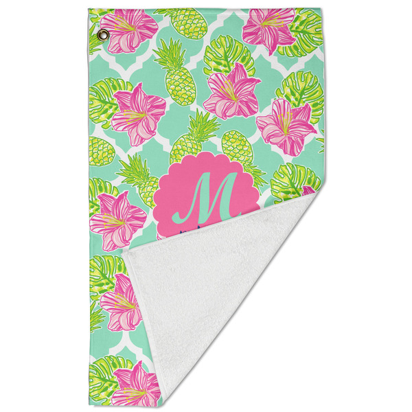 Preppy Hibiscus Golf Towel - Folded (Large)