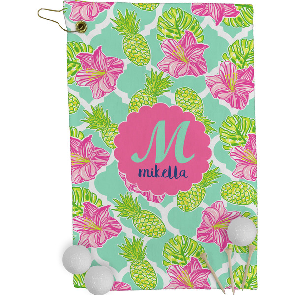 Preppy Hibiscus Golf Towel (Personalized)