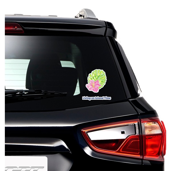 Preppy Hibiscus Graphic Car Decal (On Car Window)