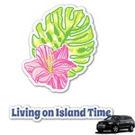 Preppy Hibiscus Graphic Car Decal (Personalized)