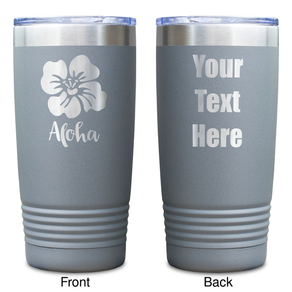 Preppy Hibiscus Gray Polar Camel Tumbler - 20oz - Double Sided - Approval