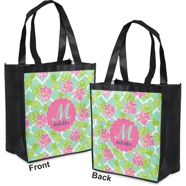 Preppy Hibiscus Grocery Bag - Apvl