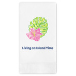 Preppy Hibiscus Guest Towels - Full Color (Personalized)