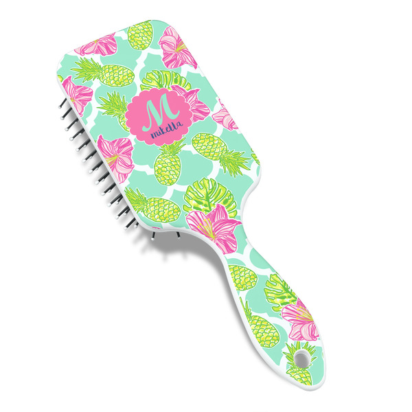 Preppy Hibiscus Hair Brush - Angle View