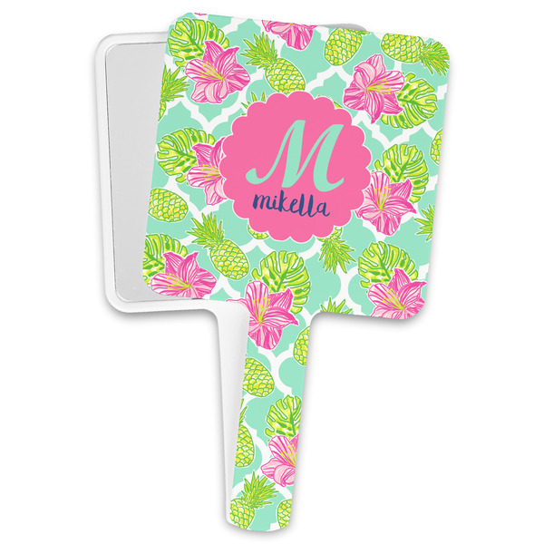 Custom Preppy Hibiscus Hand Mirror (Personalized)